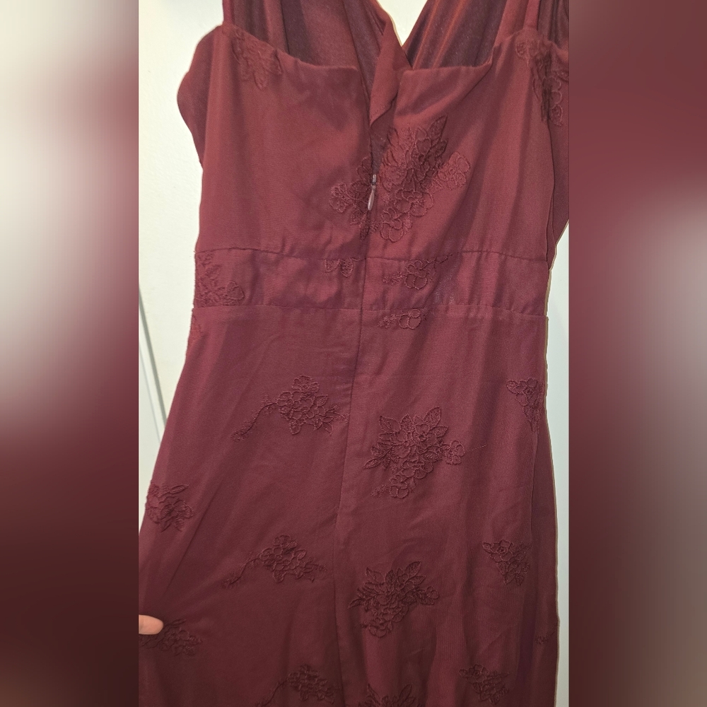 Lulus Flutter And Flow Burgundy Embroidered Maxi - Picture 10 of 13